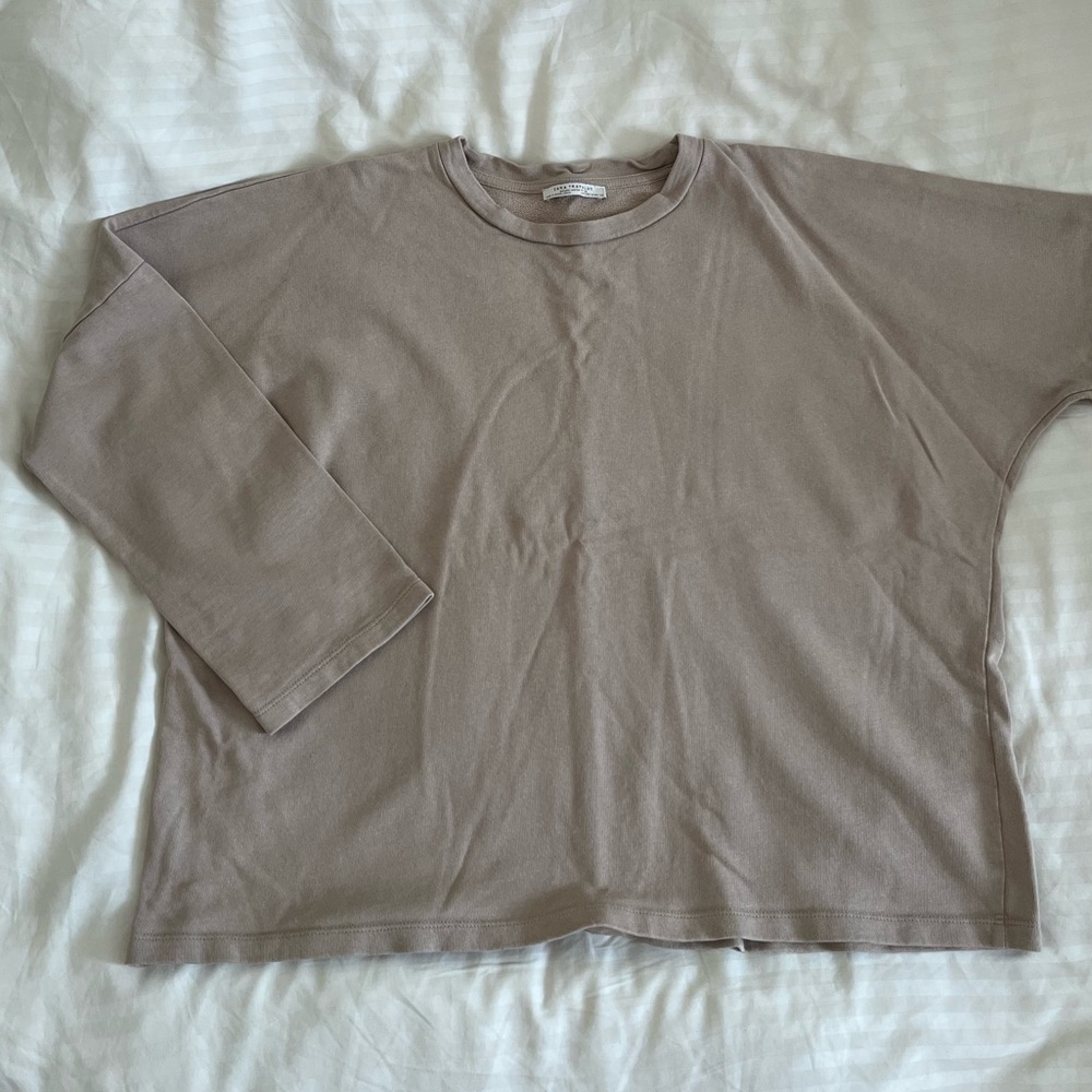 Zara Taupe Long Sleeve Top